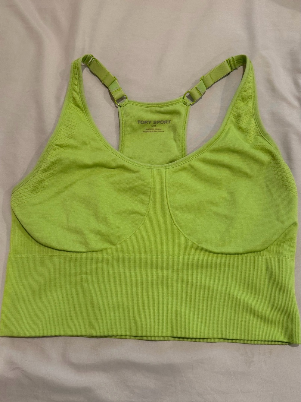 Tory Sport Neon Lime Racerback Support Bralette